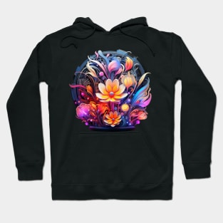 fluorescent floral Hoodie